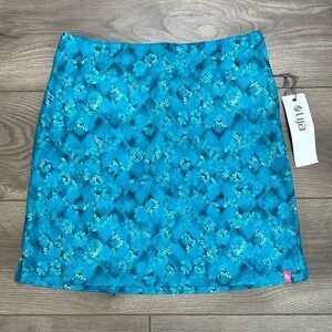 Lija 17" High‎ Rise Turquoise Floral Print Golf Skirt Size 0